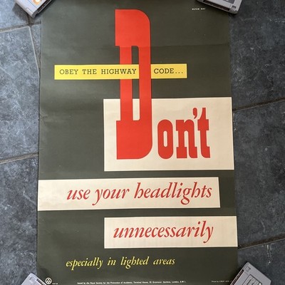 Retro Fahren Werbung Poster Peter Ray Loxley Bros Don t Use Headlights