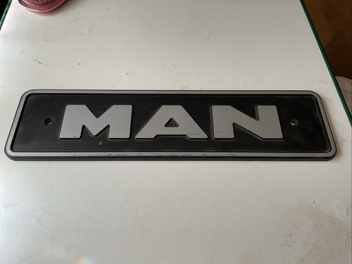 Vintage Large Original MAN Lorry Badge Sign Man Cave 47 x 12 cm (1)