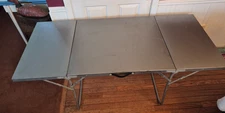 Vintage Tri Fold drop leaf Aluminum Camping Table Retro Folding 5 ft. x 2 ft.