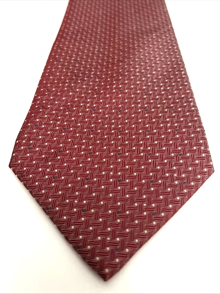 Kenneth Cole Corbata Seda Roja Texturizada Repp EE. UU. 3,75" Ancho Negocios Clásico Para Hombres Foto 2 de 4