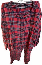 Lauren Ralph Lauren Black Label Red Plaid Cotton Blend Pajama Set Women Size L