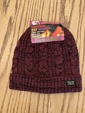 Polar Extreme Women Lined Insulated Thermal Hat Plum Warm Comfortable OS