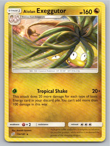 2019 POKEMON ALOLAN EXEGGUTOR TEAM UP 114/181 R NM A64266 FREE S&H