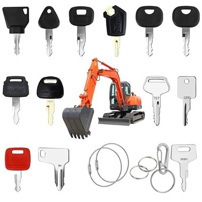 18 Baumaschinen Universal Zündschlüssel-Set für Motor Startschalter Bagger und T