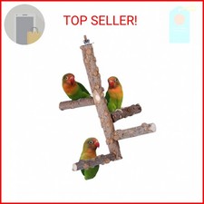 Bird Perch Nature Wood Stand for 3-4pcs Small Medium Parrots M 