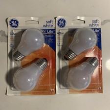 4 - GE Ceiling Fan 40W 355 Lumen Soft White Vibration Resistant Bulb Medium Base