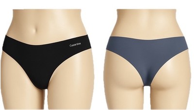 Calvin Klein Women s Seamless Thong Set 2 Pack Black Gray Medium Invisible Panti