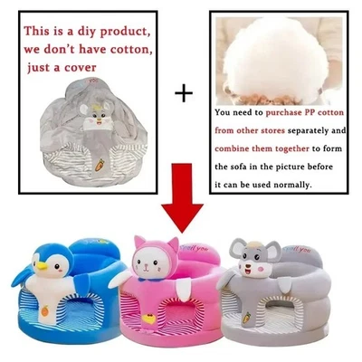 Baby Learning Sitting Seat Sofa Cover Cartoon Case for Plush Support Chair UK