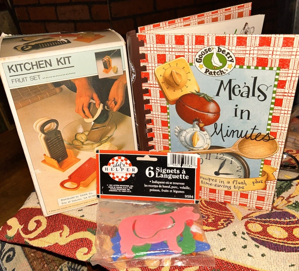 3 Lot. VINTAGE Food Kit Slicer AND Cookbook Page Markers. Goose Berry Cookbook.
