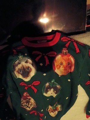 Ugly Christmas Sweater Xmas Size Medium Cat