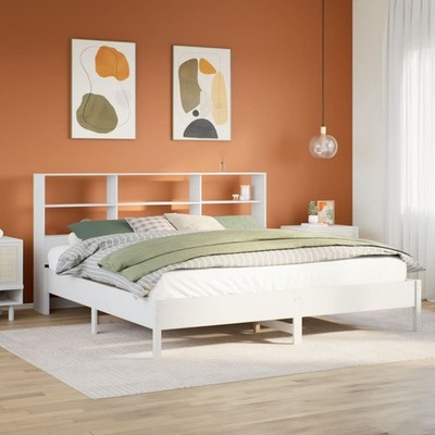 vidaXL Massivholzbett mit Regal ohne Matratze 200x200 cm Kiefer