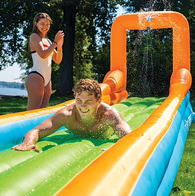 SLIP AND SLIDE OUTDOOR 30FT SUPER WATER SLIDE AIR GLIDE GIANT INFLATABLE BLOW UP