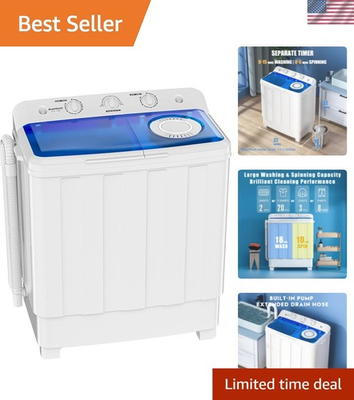 #ad Portable Washing Machine 28lbs Twin Tub Washer Mini Compact Laundry Machine ... $395.99