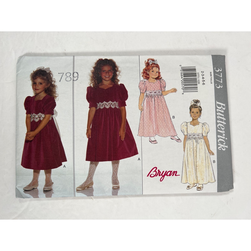 Bryan Pattern 3773 Butterick Sewing Pattern Girls Vintage 90s Dress Design by Bryan 2 ...