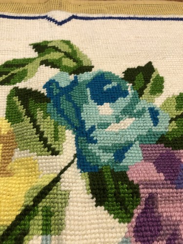 Floral Needlepoint Rug Canvas - Picture 5 of 10