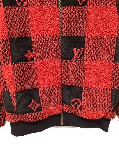 LOUIS VUITTON/ Fleece Blouson Red x Black Size: L - Picture 4 of 10