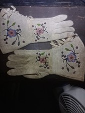 Nice Pair Of Indian Gloves 12. 1/4. " Long. Bottom 7" Finger 4"