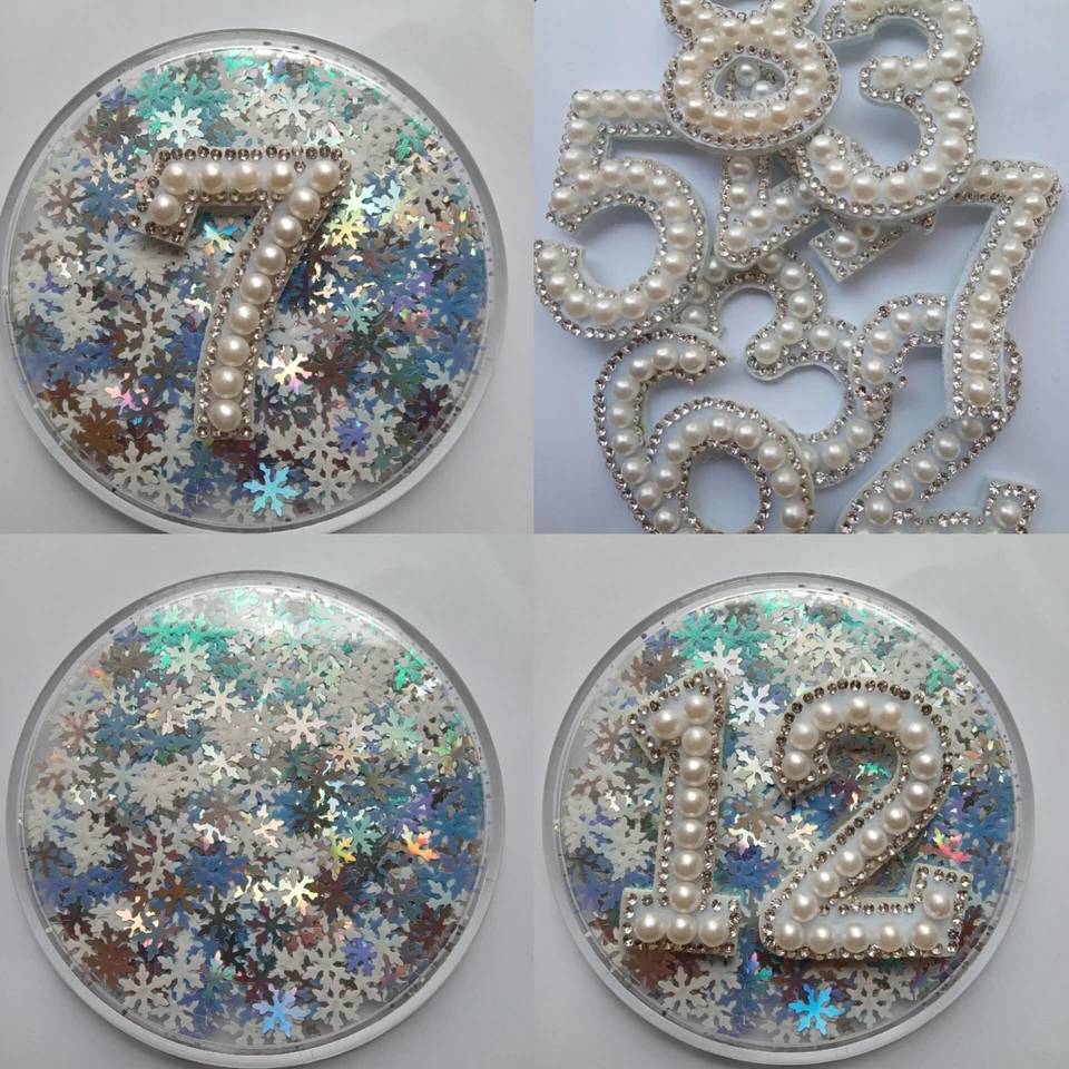 Insignia de Feliz Cumpleaños 80mm Invierno Copos de Nieve Holográfica Cualquier Edad 7º 8º 12º Foto 2 de 3