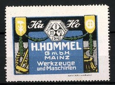 Advertising brand HA Ho, tools & machines H. Hommel GmbH Mainz, company logo 