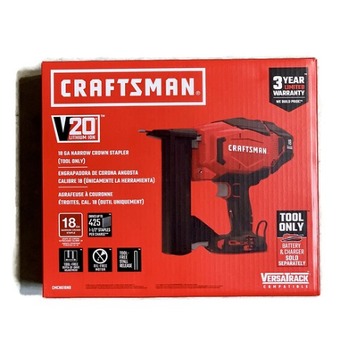 #ad CRAFTSMAN CMCN618NB V20 20V Cordless 18 Gauge Narrow Crown Stapler TOOL ONLY $119.99