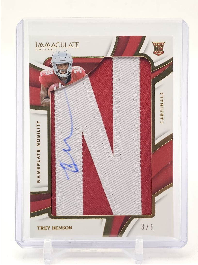 Trey Benson Panini Immaculate Collection Rookie Nameplate Nobility Signature Relics #RNNTBN Base