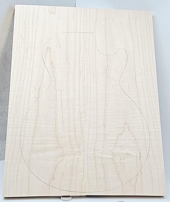 Carve Top 1A Curly Maple-Glued Up-Guitar Luthier Wood (21'' x 15-3/4'' x 15/16'')