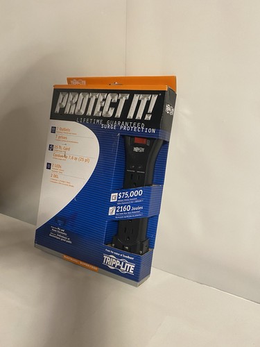 TRIPP LITE Surge Protection Surge Protector 7 Outlets 25' Cord 2 LEDs Brand New - 第 5/17 張圖片