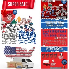 Civil War Army Men Toy Soldier Action Figure Deluxe Playset -100Pc