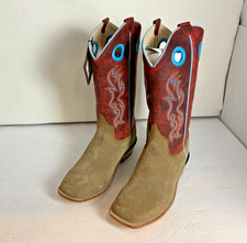 OLD WEST 8206Y YOUTH SUEDE CUTTER TOE BOOTS SZ 6