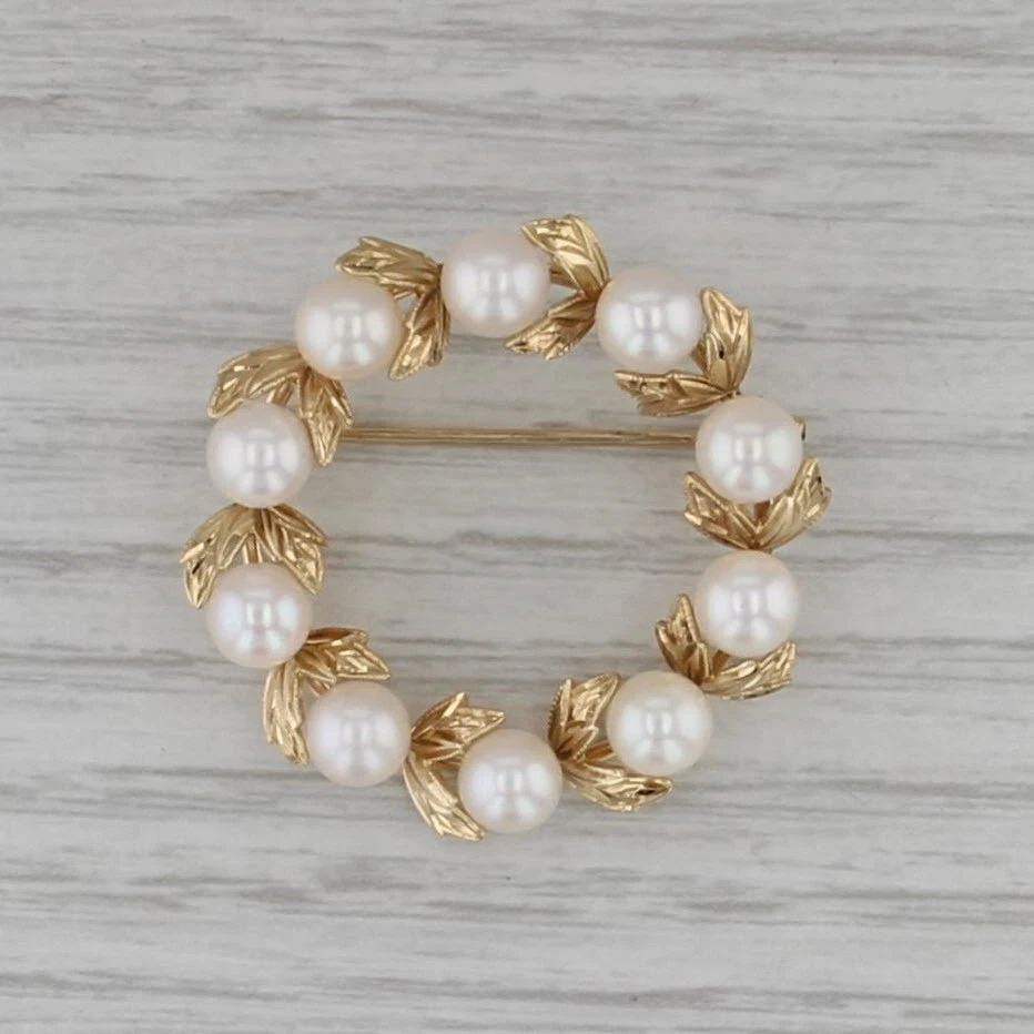 Mikimoto Pearl 14k Yellow Gold Fine Brooches & Pins for sale | eBay