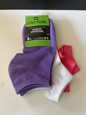 Juncture Kid’s Athletic Socks #3 Purple Pink & White - size 5-9 New