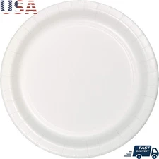 Round Paper Luncheon Plates Party Supplies Durable & Colorful Event Tableware US