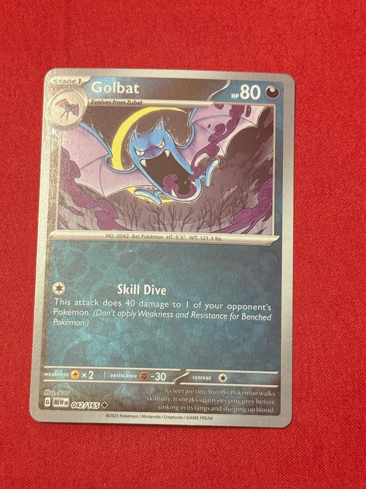 Golbat 042/165 Uncommon 151 Pokemon Reverse Holo Near Mint