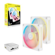 Corsair iCUE LINK LX140-R 140mm Reverse Starter Kit, White, 2x 120mm, Reverse Fa