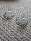 Vintage, Anchor Hocking Boopie Bubble Candlesticks, Clear, Set Of (2), EUC!