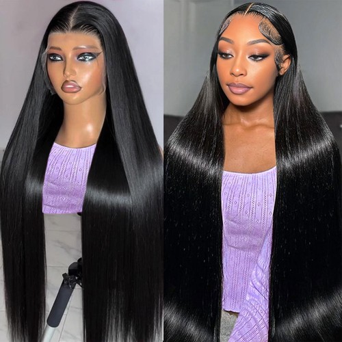 30 Zoll Glatte Lace Front Perücken Echthaar HD Transparent Lace Front Perücken Fo...