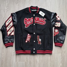 Giacca Off White Varsity AC Milan nera rossa pelle manica XXL (veste XL)