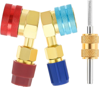 #ad R1234YF to R134A Adapter 90 Degrees High Low Pressure Side Quick Converstion $24.40