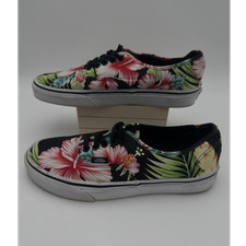 VANS Black Floral Canvas Lace-Up Sneakers US 7 men US 8.5 Women Breathable