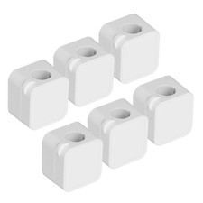 6pcs Magnetic Cable Clips 20 x 18.5mm ABS Under Desk Cable Management, White