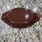 VTG Pyrex Brown Old Orchard Oval Casserole Replacement 943-C34 Ovenware Lid Only