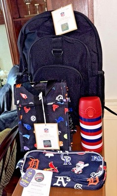 Pottery Barn School LARGE BACKPACK LUNCH WATER Baseball Travel Sport BAG NFL boy