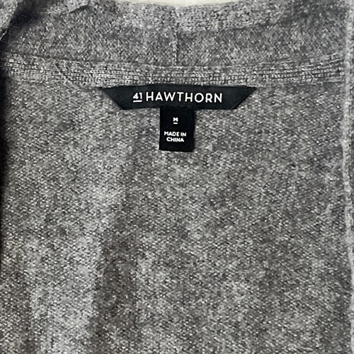 41 Hawthorn 100% Cashmere Cardigan Size M Heather Gray Open Duster Drape Sweater - Picture 6 of 8
