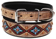 Rhinestone Dog Puppy Collar Crystal Western Cow Leather  6020RD