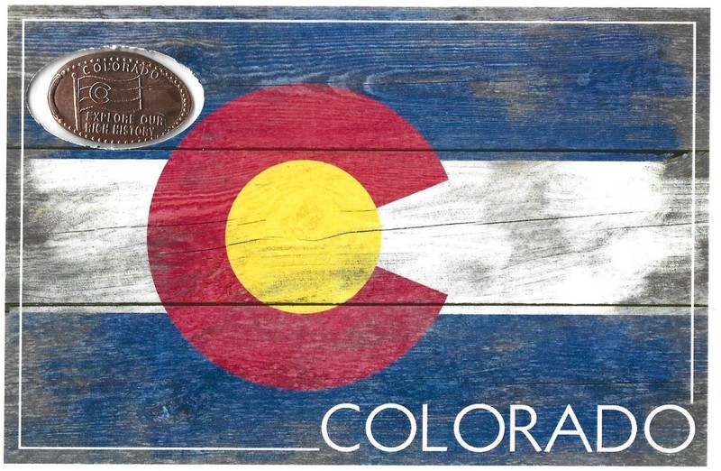 Laminated Card featuring Elongated Penny COLORADO STATE FLAG