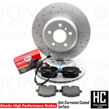 FÜR BMW 6ER F06 HINTEN GELOCHTE BREMSSCHEIBEN MINTEX BELÄGE DRAHTSENSOR 345mm