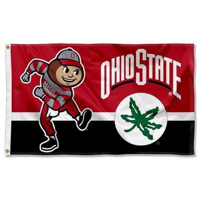 Ohio Team State Buckeyes Large Outdoor Flag 2x3,3x5,4x6FT Fast USA Ship