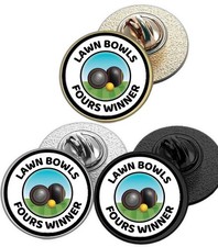 Lawn Bowls Fours Winner (GSB24) 26mm Lapel Pin Badge