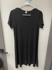 Ladies Old Navy Black Short Sleeve Midi Sheath Dress - Size M