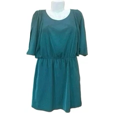 Collective Concepts Women's Teal Blue/Green Elastic Waist Mini Dress | Size M